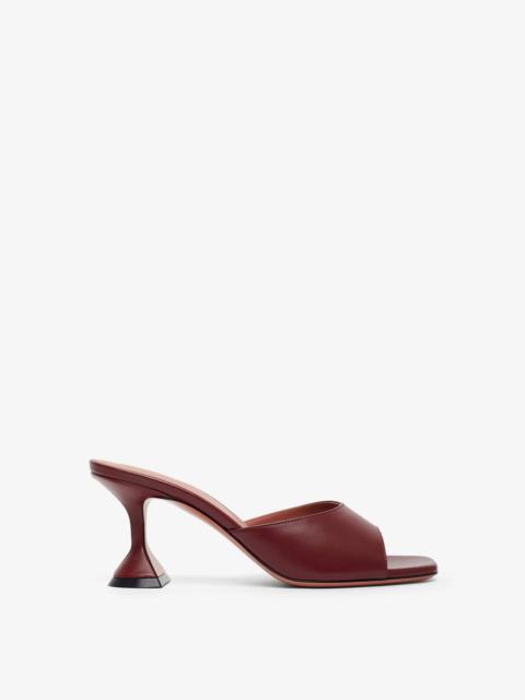 Amina Muaddi Lupita 70 dark red leather slippers