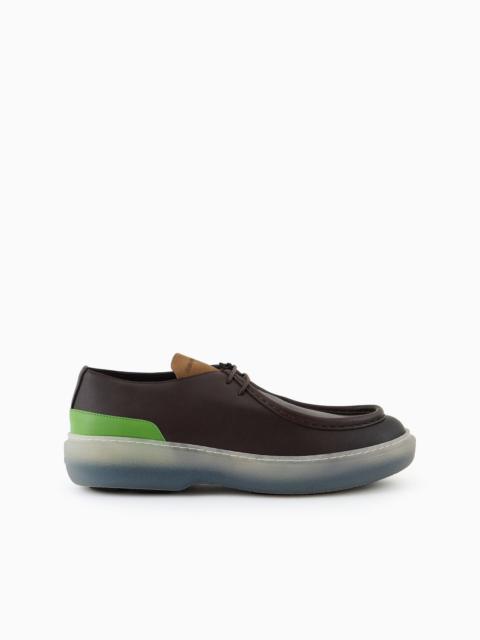 GIORGIO ARMANI Leather, suede and nappa-leather lace-ups