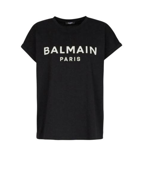 Balmain Eco-designed cotton T-shirt with Balmain logo print
