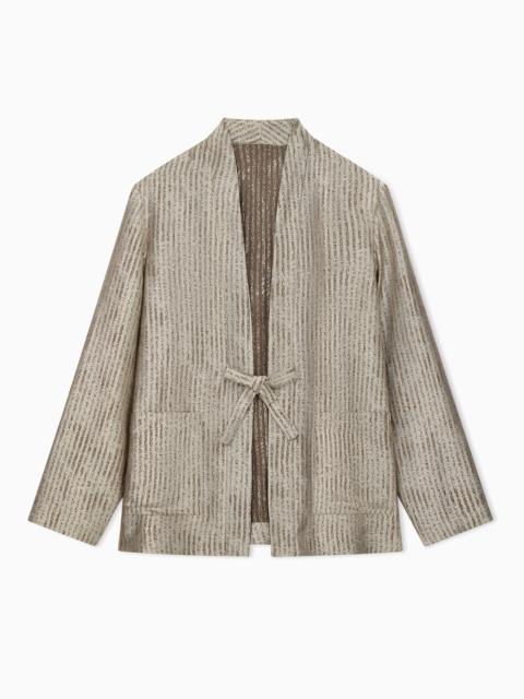 EMPORIO ARMANI KIMONO JACKET IN FLOWING JACQUARD