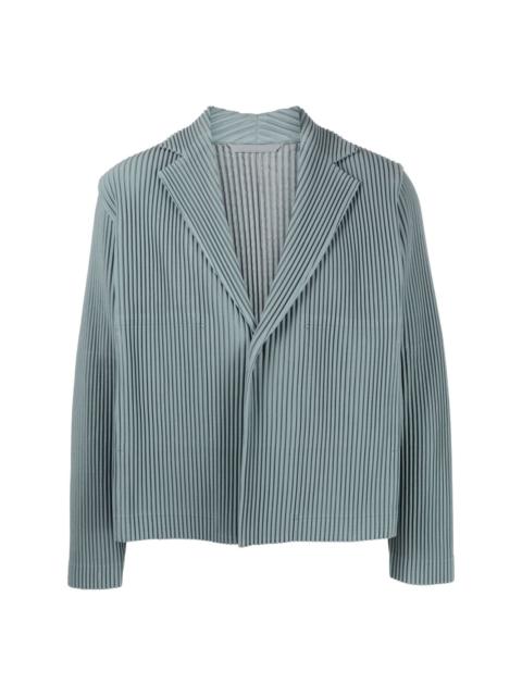 pleated single-breasted jacket