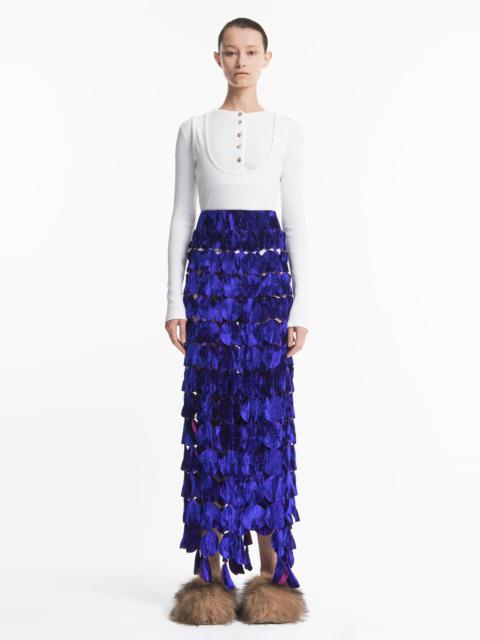 A.W.A.K.E. MODE MULTI CIRCLE DOUBLE-LAYERED MAXI SKIRT PURPLE