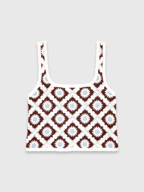 maje Floral crochet top