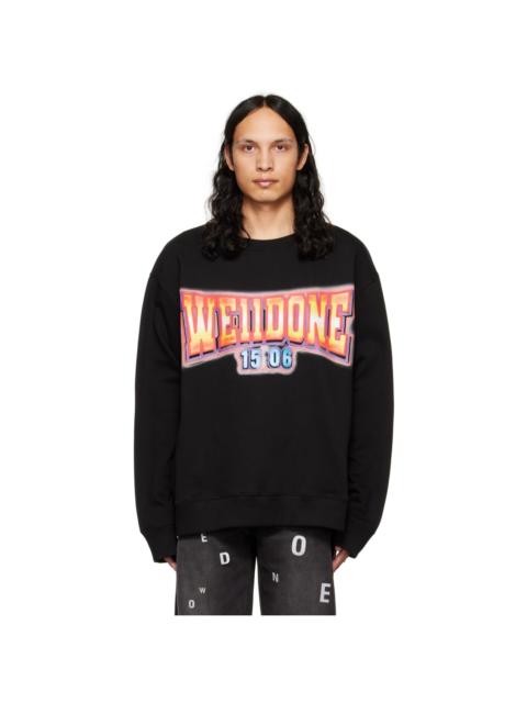 We11done Black Print Sweatshirt