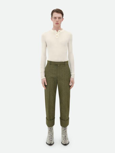 Bottega Veneta Textured Cotton Lapelled Trousers