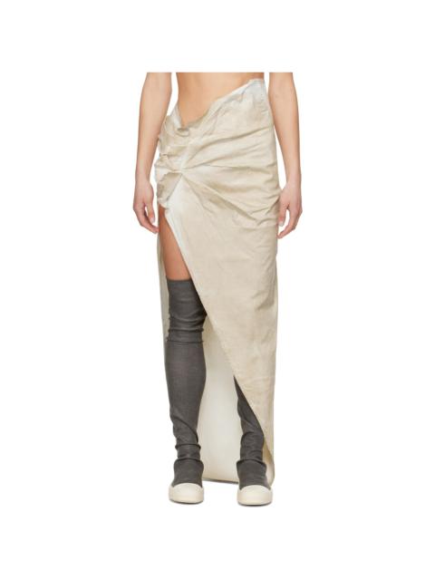 Rick Owens DRKSHDW Beige Hollywood Soft Edfu Denim Maxi Skirt
