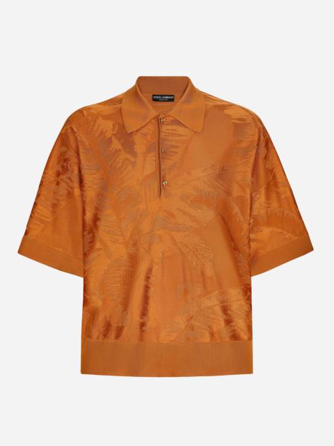 Dolce & Gabbana Oversize short-sleeved silk jacquard polo-shirt