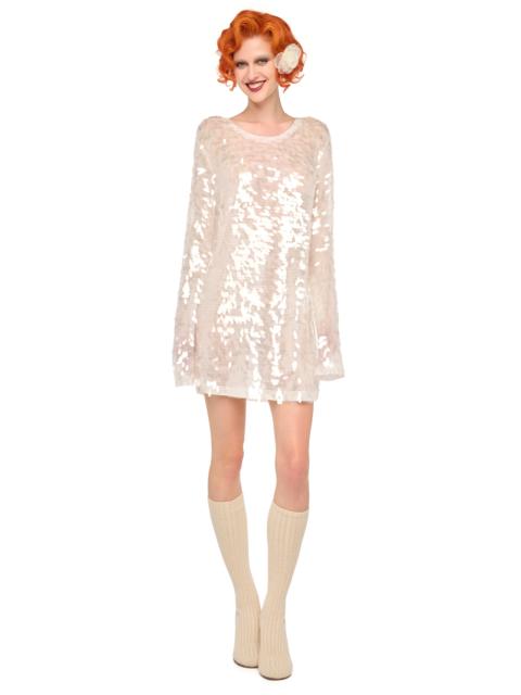 NORMA KAMALI LONG SLEEVE CREWNECK MINI DRESS