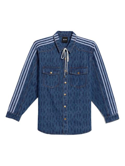 adidas originals x IVY PARK Crossover Stripe Solid Color Denim Blue Shirt H61704