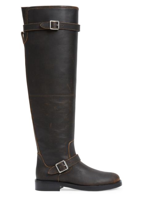 SIMKHAI Women's Noah Leather Over-the-Knee Boots - Distressed Chocolate
