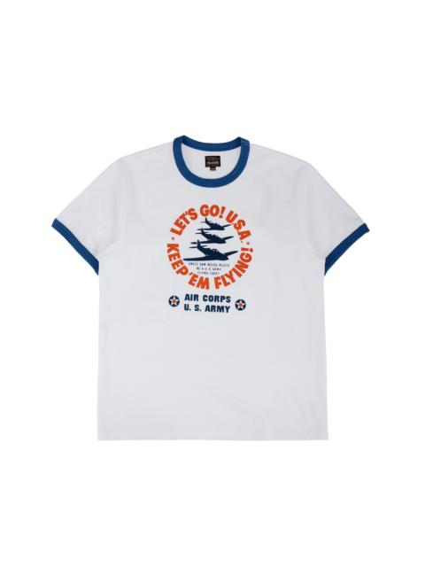 The Real McCoys MC26012 Military Tee / Keep Em' Flying White/Blue