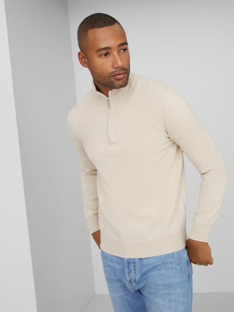 Cashmere turtleneck sweater with zipper