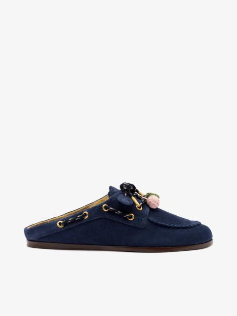 Larroudé Cyprus Mule Indigo Suede