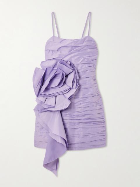 Aje. Potion Spiral Appliquéd Ruched Crepe Mini Dress