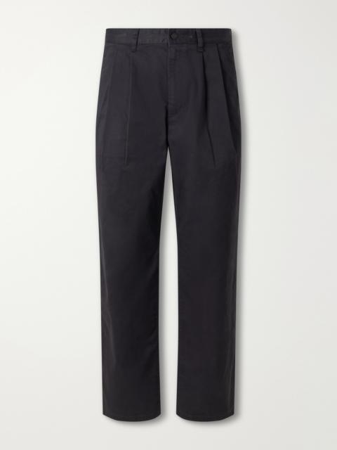 rag & bone Wide-Leg Pleated Stretch Cotton-Twill Trousers