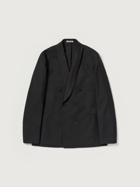 AURALEE HIGH-DENSITY WOOL WORSTED SHAWL COLLAR JACKET