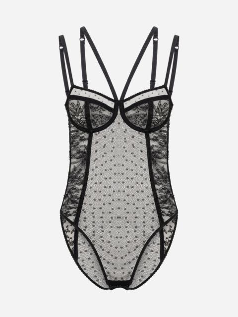 Lace balconette bodysuit