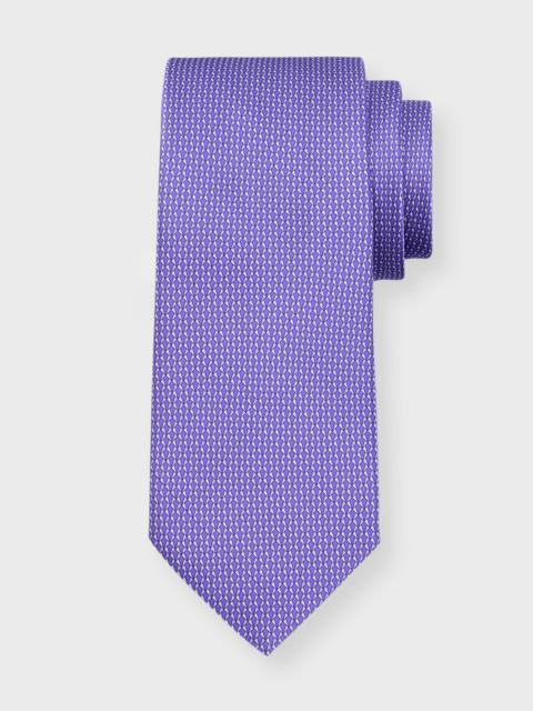 Men's Micro-Geometric Jacquard Silk Tie
