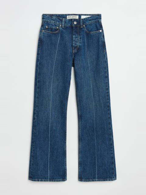 Our Legacy Boot Cut Mid Blue Crease Denim