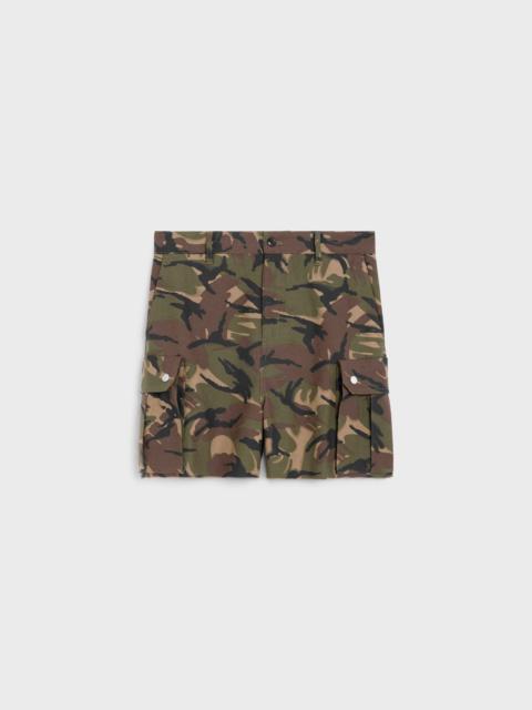 cargo shorts in camouflage cotton