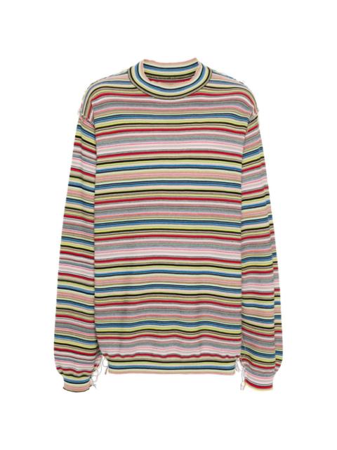 Maison Margiela exposed-seam striped jumper