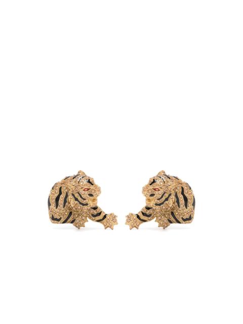 Roberto Cavalli crystal-embellished tiger earrings