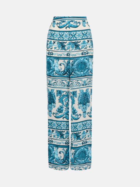 ADRIANA DEGREAS Printed wide-leg pants