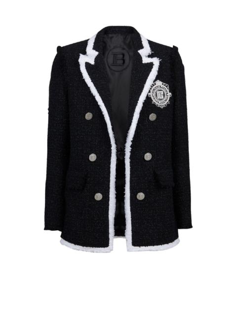 Balmain Tweed blazer with embroidered Balmain logo