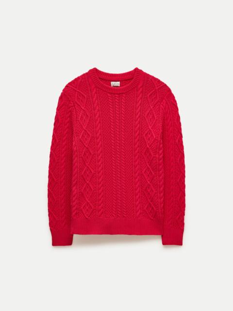 J.CREW Cable-knit fisherman sweater in cotton