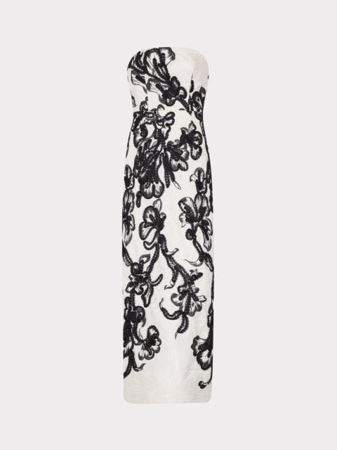 MILLY Orion Chiffon Embroidered Maxi Dress