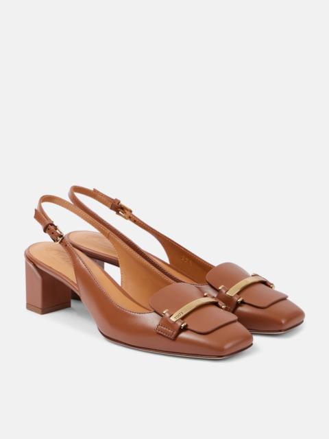 Tod's 50 leather slingback pumps
