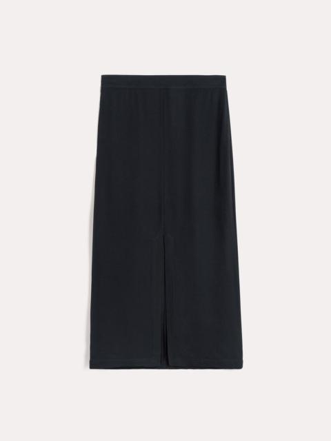 Front-split satin midi skirt navy