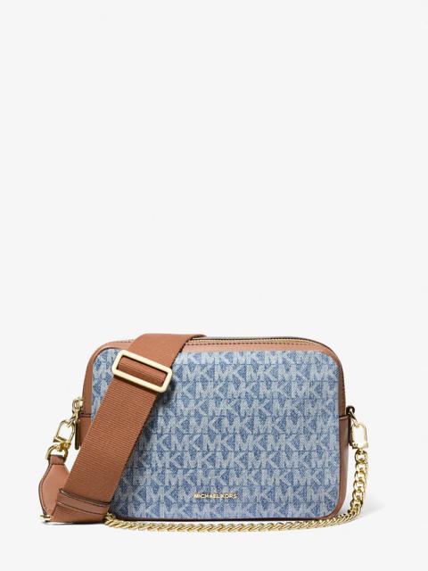 MICHAEL KORS Bryant Medium Logo Jacquard Denim Camera Crossbody Bag