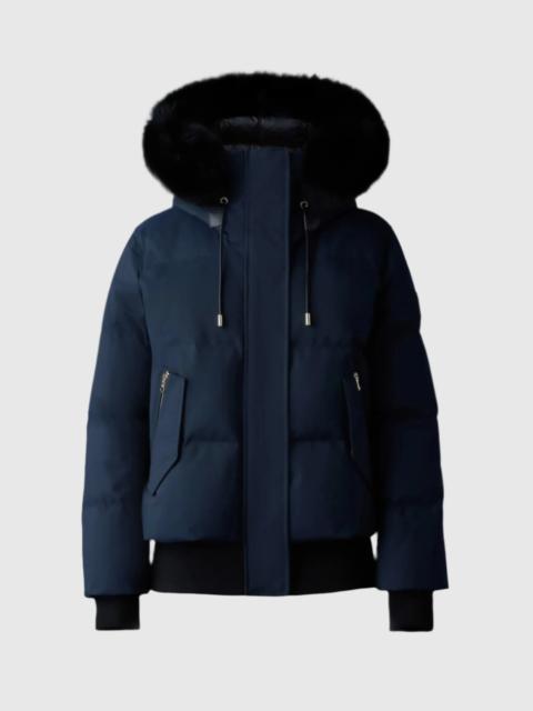 MACKAGE NEFI-BX Down jacket with blue fox fur hood