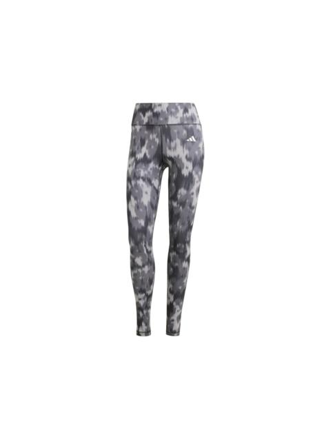 adidas adidas Women's Optime Essentials Allover Print Flower Tie-Dye Leggings Black/Grey Five