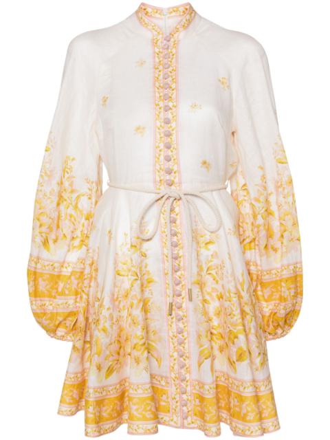 Zimmermann White Golden Mini Dress