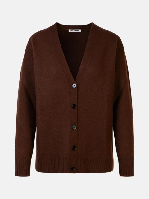 Jil Sander BROWN WOOL CARDIGAN