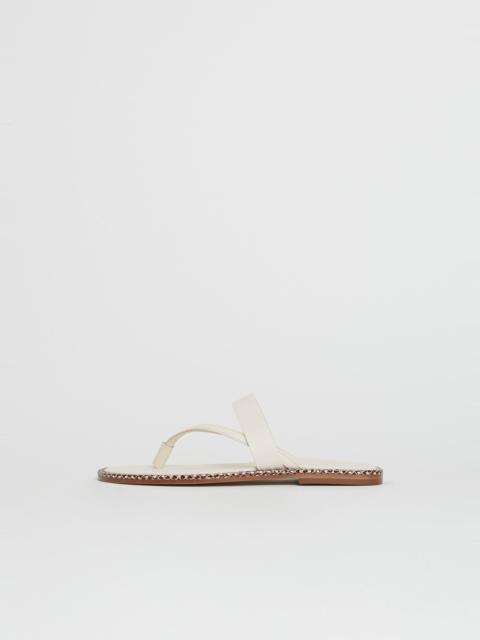 Dries Van Noten Double Strap Leather Sandal — White