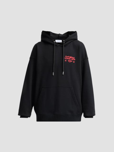 Off-White Men's Arrow Trumpet Cotton Skate Hoodie - Black