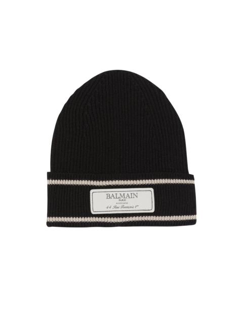 Balmain label beanie