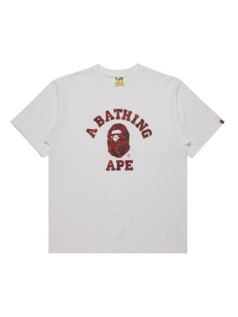 A BATHING APE® BAPE Color Camo College Tee 'White/Red'