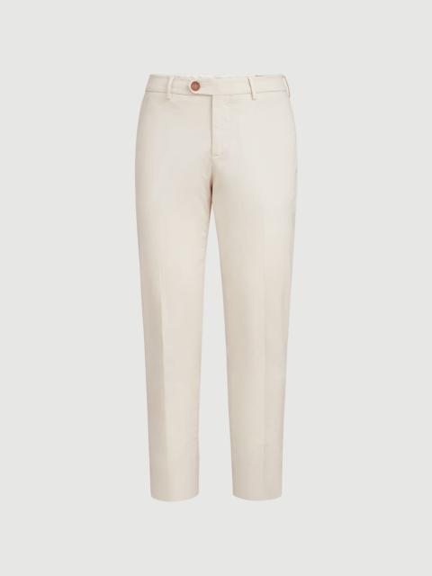 Brunello Cucinelli Garment-dyed Italian fit trousers in American Pima comfort cotton gabardine