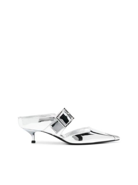 Alexander McQueen Punk 40mm mirrored mules