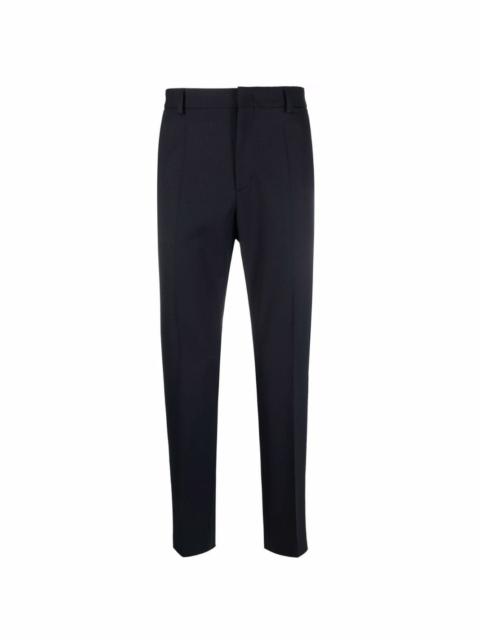 slim-fit pressed-crease tailored trousers