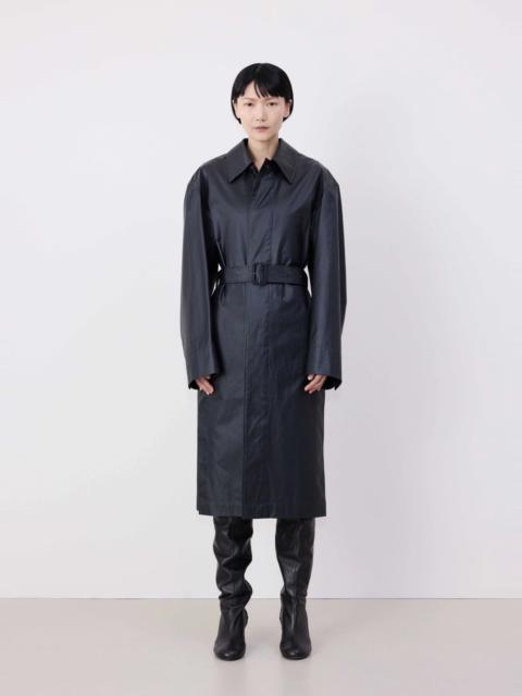 BELTED RAIN COAT WITH SLITS