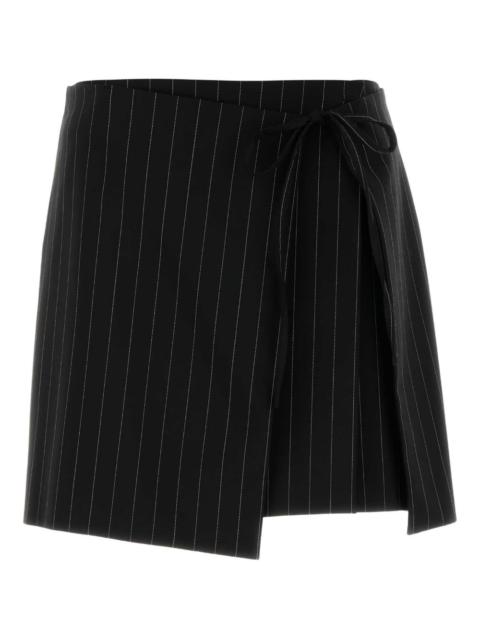 Sportmax embroidered pinstripe-pattern mini skirt