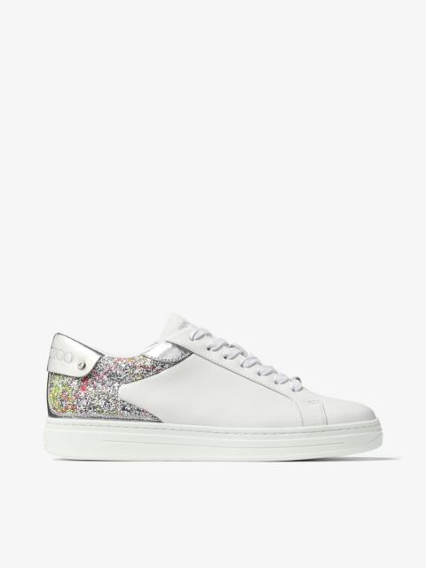 JIMMY CHOO Rome/F
White Leather and Glitter Fabric Low Top Trainers