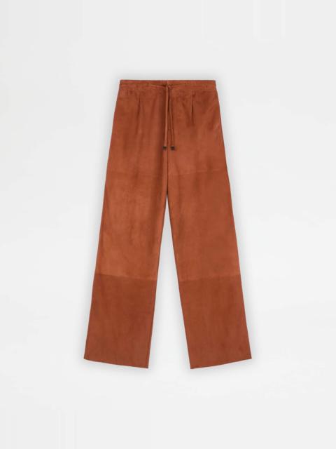 Tod's PANTS IN PASHMY  SUEDE - ORANGE