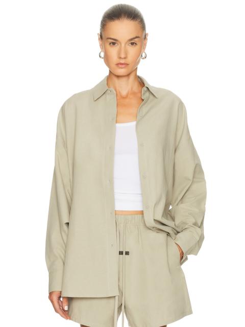 ESSENTIALS Brushed Oxford Relaxed Shirt