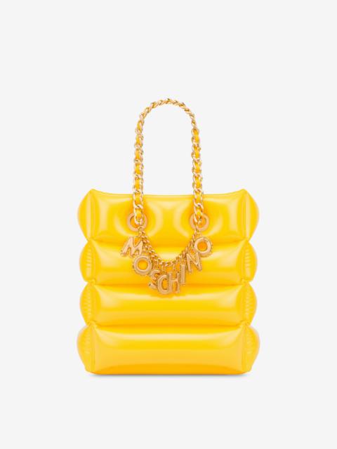 Moschino LETTERING CHARM INFLATABLE SHOPPER